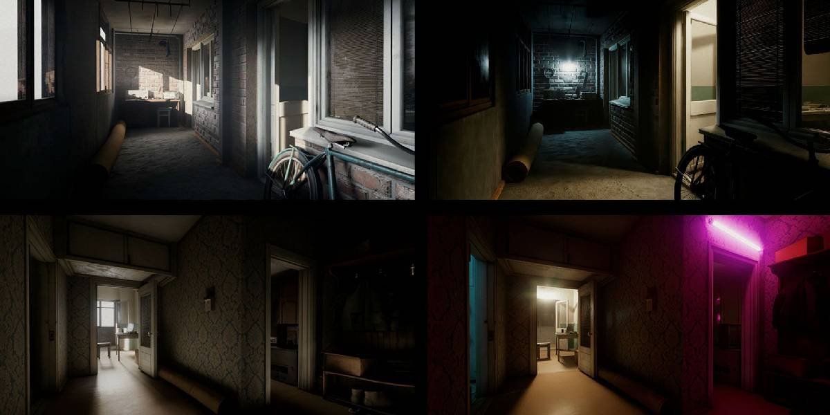 Same scene with different lighting showing dramatic differences