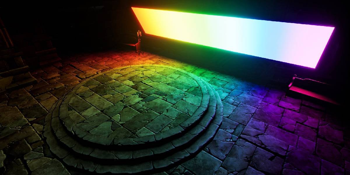 Example of colored bounce lighting in a room