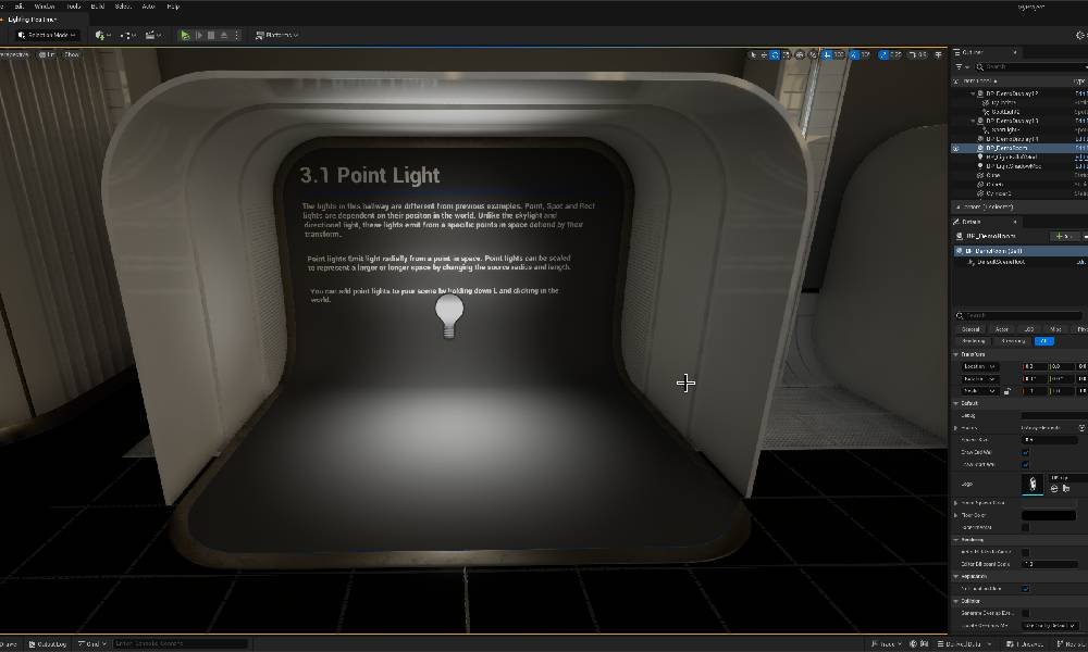 Point light showing spherical emission