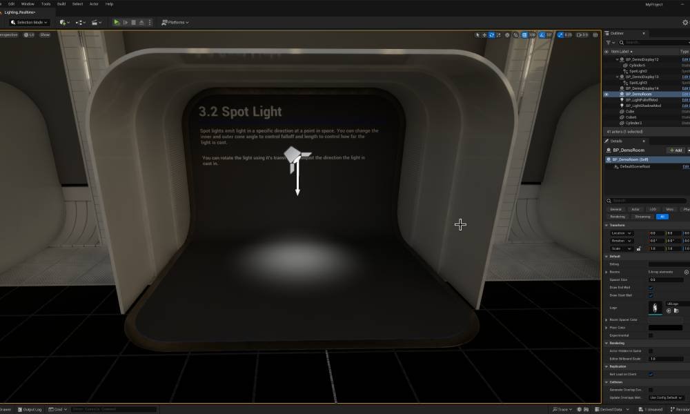 Spot light showing cone emission