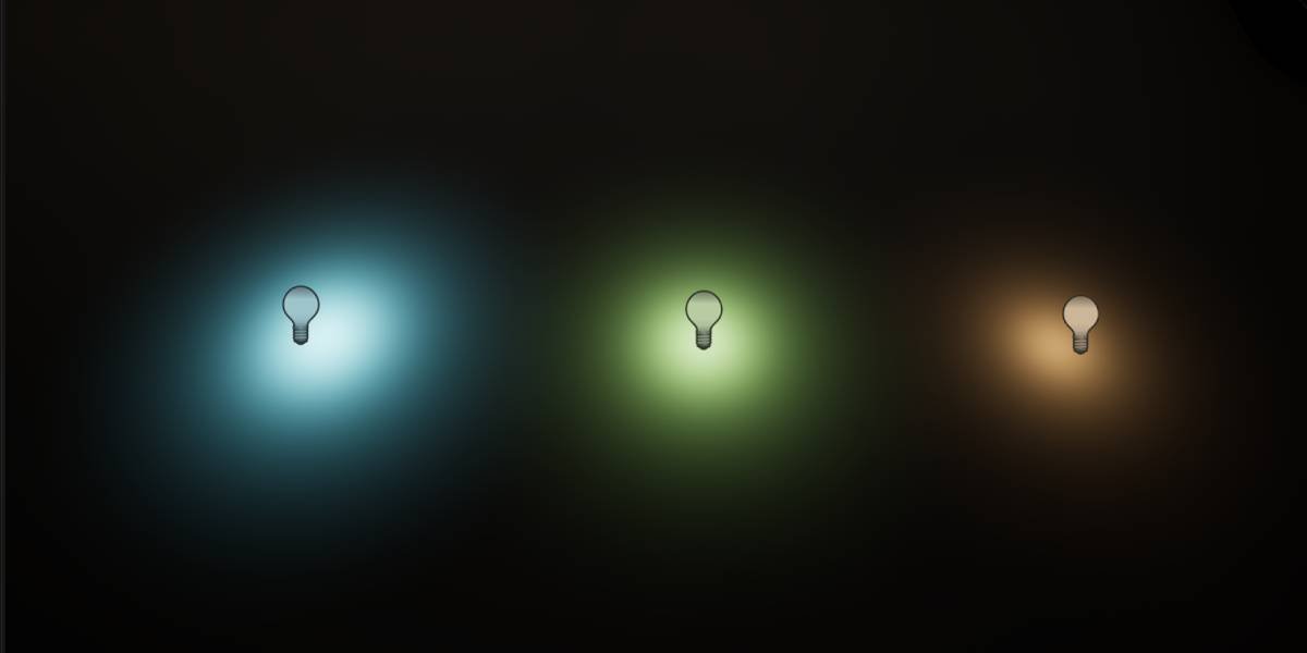 Scene with different colored lights