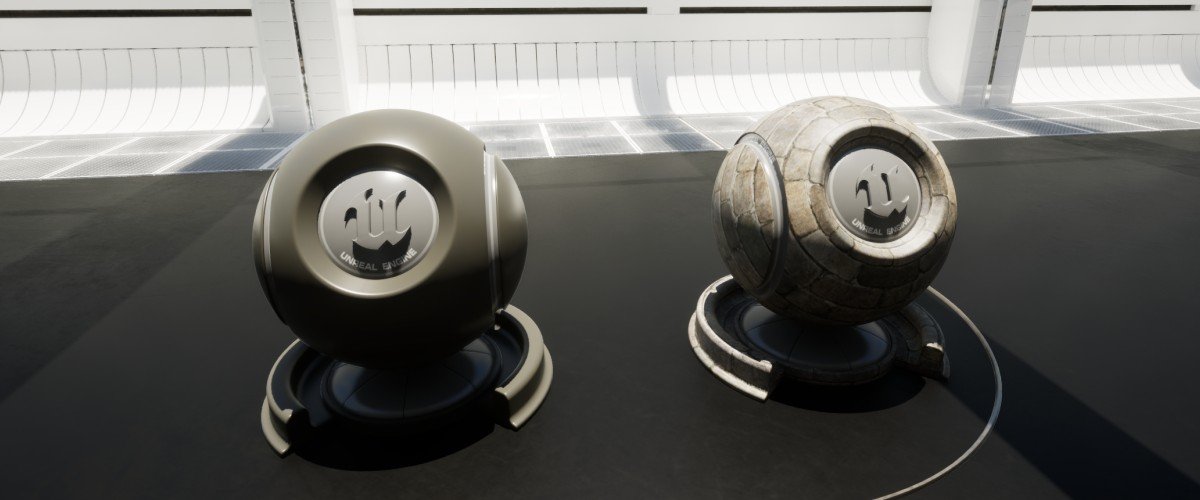 Comparison: solid color material vs textured material